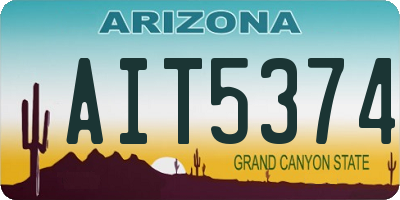 AZ license plate AIT5374