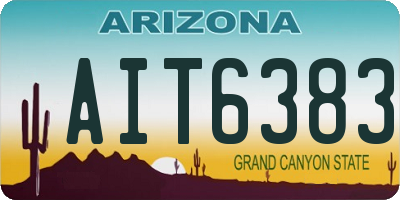 AZ license plate AIT6383