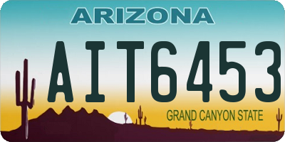 AZ license plate AIT6453