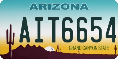 AZ license plate AIT6654