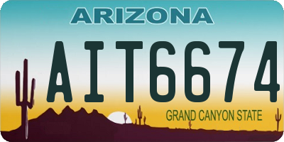 AZ license plate AIT6674