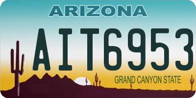 AZ license plate AIT6953