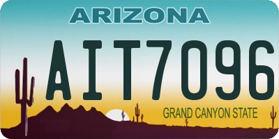 AZ license plate AIT7096