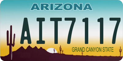 AZ license plate AIT7117