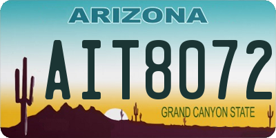 AZ license plate AIT8072