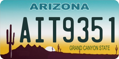 AZ license plate AIT9351