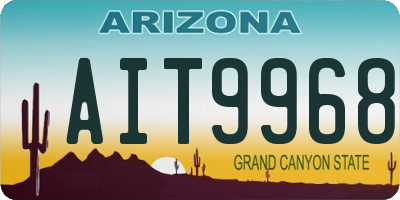 AZ license plate AIT9968