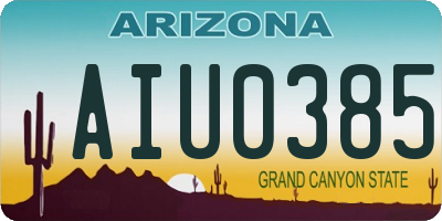 AZ license plate AIU0385