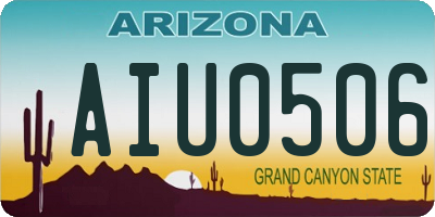 AZ license plate AIU0506