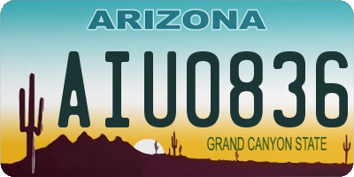 AZ license plate AIU0836