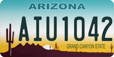 AZ license plate AIU1042