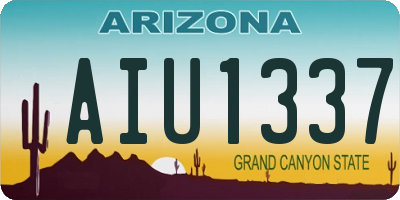 AZ license plate AIU1337