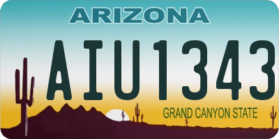 AZ license plate AIU1343