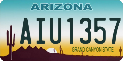 AZ license plate AIU1357