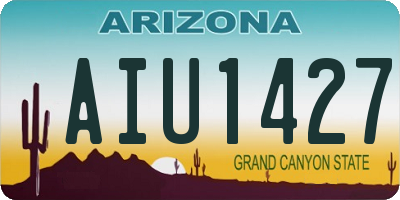 AZ license plate AIU1427