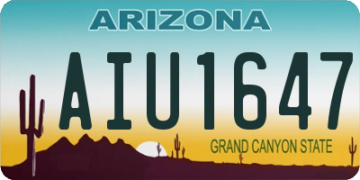 AZ license plate AIU1647