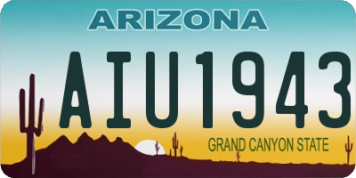 AZ license plate AIU1943