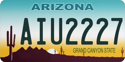 AZ license plate AIU2227