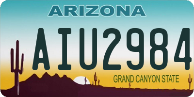 AZ license plate AIU2984