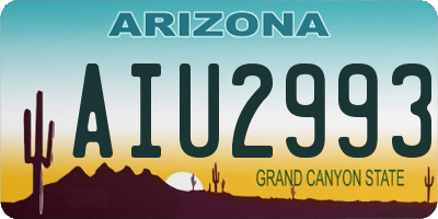 AZ license plate AIU2993