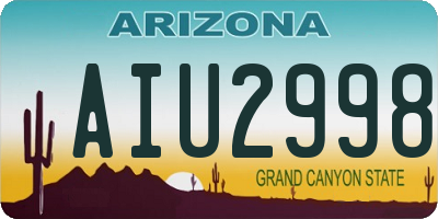AZ license plate AIU2998