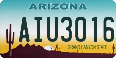 AZ license plate AIU3016