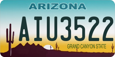 AZ license plate AIU3522
