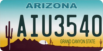 AZ license plate AIU3540