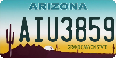 AZ license plate AIU3859