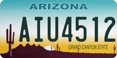 AZ license plate AIU4512