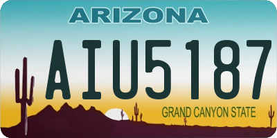 AZ license plate AIU5187