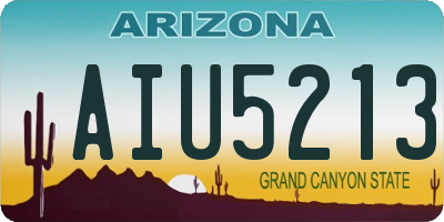 AZ license plate AIU5213