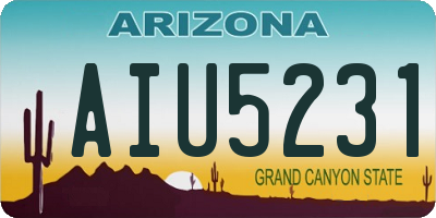 AZ license plate AIU5231