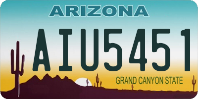 AZ license plate AIU5451