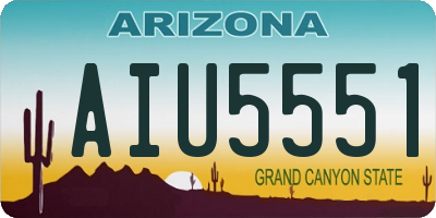 AZ license plate AIU5551