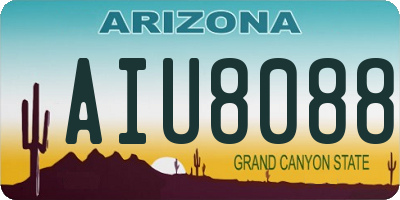 AZ license plate AIU8088