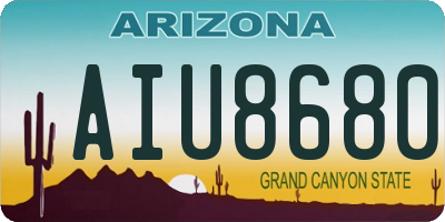 AZ license plate AIU8680