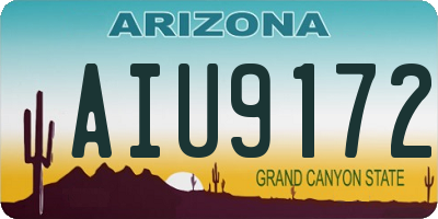 AZ license plate AIU9172