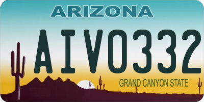 AZ license plate AIV0332
