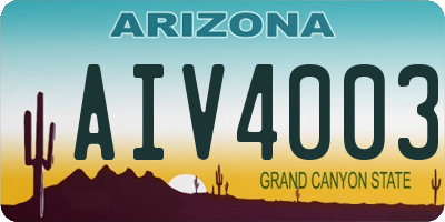 AZ license plate AIV4003