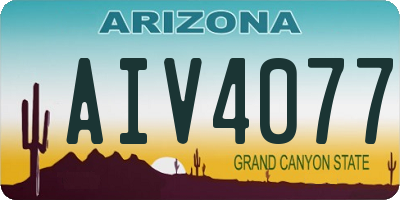 AZ license plate AIV4077