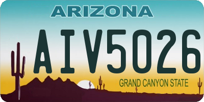AZ license plate AIV5026