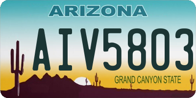 AZ license plate AIV5803