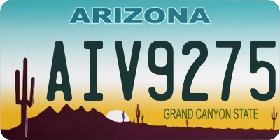 AZ license plate AIV9275
