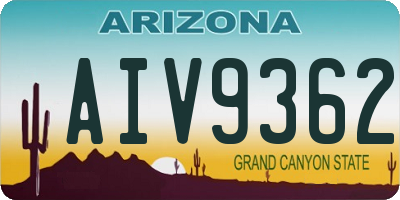 AZ license plate AIV9362