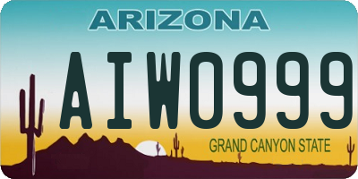 AZ license plate AIW0999