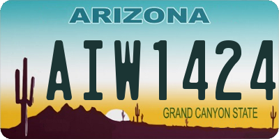 AZ license plate AIW1424