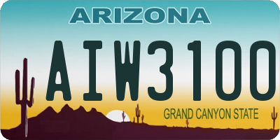 AZ license plate AIW3100