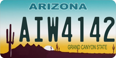 AZ license plate AIW4142