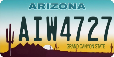 AZ license plate AIW4727